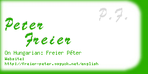 peter freier business card